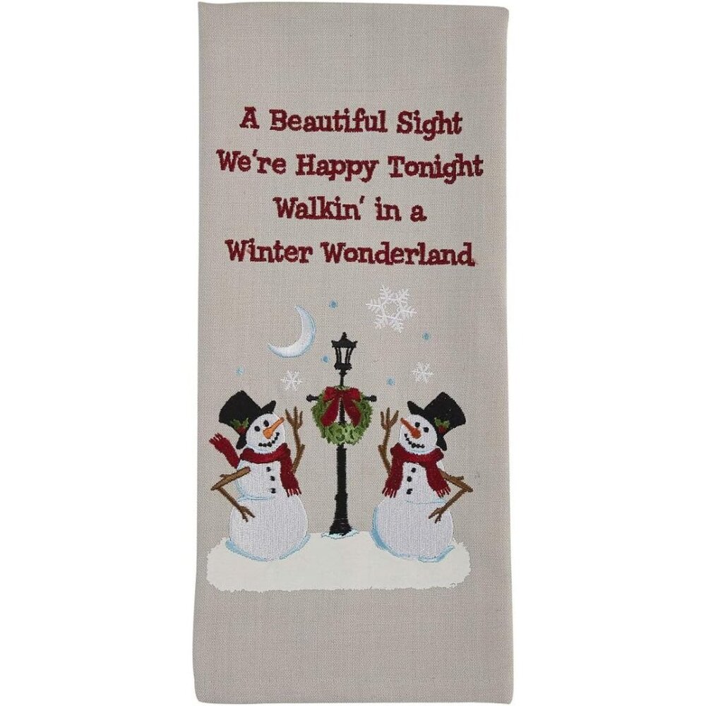 Park Designs Snowmen and Lamp Post Dishtowel